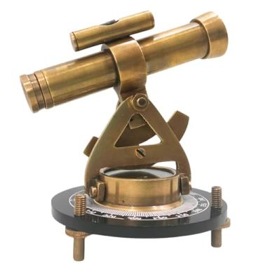 Imagem de Bússola decorativa de latão antigo e telescópio com base preta, bússola de telescópio náutico - decoração de mesa para casa/escritório, item de presente marinho