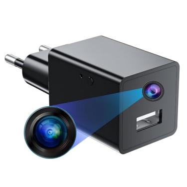 Imagem de Mini Câmera Espiã Carregador de Tomada Discreta disfarçacada com 64GB Full HD 1080p Detecção de Movimento Sem Wi-Fi Segurança Discreto Monitoramento Residencial, Comercial, Babá, Cuidadores e Pet