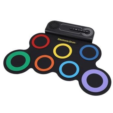 Imagem de Generic Tambor Eletrônico de Rolo Manual, Conjunto de Bateria de 7 Pads Com Alto-falante Estéreo Integrado e Design Recarregável, Conjuntos de Bateria Eletrônica Kit Portátil de Enrolar