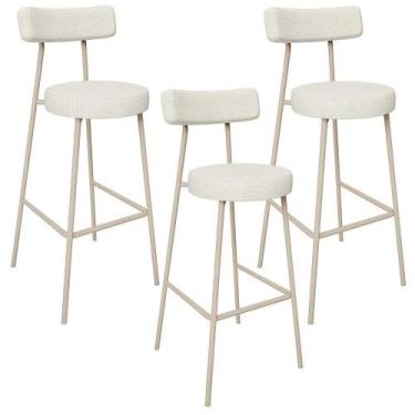 Imagem de Kit 03 Banquetas Alta Bar Cozinha Sala De Jantar Aço Milão Arena L02 L