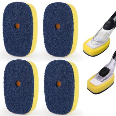 Imagem de Refil de escova de esponja para escova de louça OXO - Pacote com 4 cabeças de substituição para limpeza de louça e sabão para esfregão