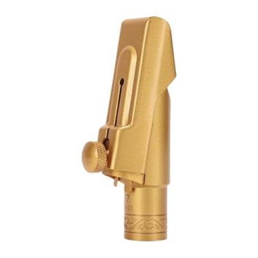 Imagem de Luocute Bocal de Saxofone Alto de Latão, Boquilha de Metal Banhado a Ouro Com Ligadura de Tampa, Peças de Saxofone Alto para Iniciantes Profissionais e Saxofonistas Experientes