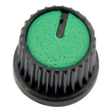 Imagem de 10X Botão Knob Redondo Estriado Sem Parafuso A9 - Verde - PIX