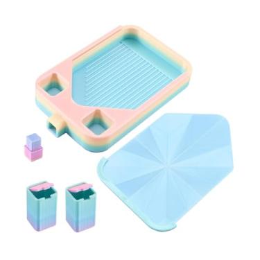 Imagem de Fiocias Bandeja para Artes com Miçangas com Tampa, Organizador de Miçangas, Recipiente de Armazenamento Ergonômico Antirriscos, Organizador para Artesanato, Colorida, Tamanho real