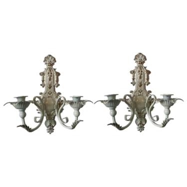 Imagem de Fenteer 2x Suporte de Parede para Vela Ornamental para Sala de Estar, Aniversário, Casa, Casamento, Banquete, Versátil, Porta-Velas, Branco