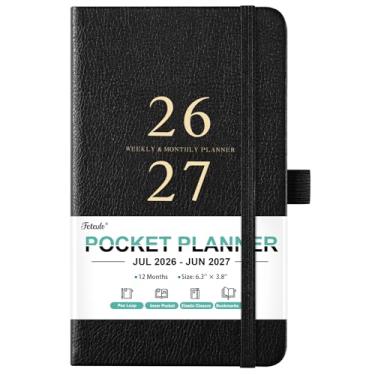 Imagem de Agenda de bolso/calendário 2025-2026 - julho de 2025 - junho de 2026, agenda escolar 2025-2026, calendário de bolso para bolsa, 15 cm x 9 cm, encadernação elástica, agenda