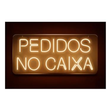 Imagem de Painel Luminária Neon Led - Pedidos No Caixa Acrílico 70cm A Escolher 127/220v (Branco Quente)