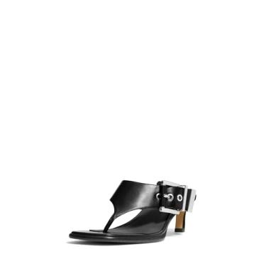 Imagem de Michael Kors Sandália feminina de salto Rowen, Couro Vachetta/Preto, 41