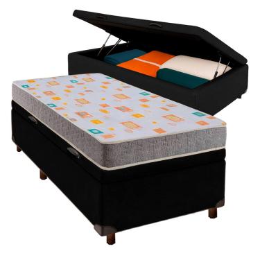 Imagem de Conjunto Cama Box Bau Blindado Solteiro + Colchão D20 Inducol