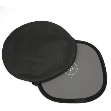 Imagem de Cryfokt Placa de Foco Portátil 18% Cinza Branco Cartão de Balanceamento Placa Refletora de Lados Duplos para Câmera Digital SLR, Material PU, para Suprimentos de Estúdio