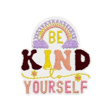 Imagem de Patch de saúde mental fofo remendo de passar a ferro/costurar em apliques bordados, faça uma pausa, fofo, kawaii, acessórios de artesanato para roupas, mochilas, jaquetas, chapéu (Be Kind Yourself)