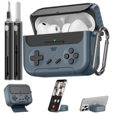 Imagem de Inesore Capa para Airpods Pro 3 com kit de limpeza, com trava para Airpod Pro 3 (2025), clássica, divertida, console de jogos, Hard Air Pods Pro 3, capa para homens e meninos (preto)