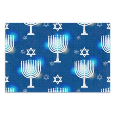 Imagem de Quebra-cabeça com estrelas de menorá azul e branco, 500 peças, adultos, animal, flor, arte, personalizado, presente para família, elefante branco, presentes, 51 x 35 cm