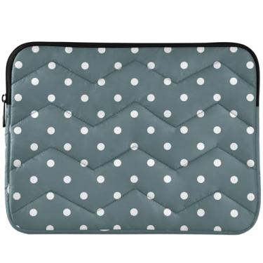 Imagem de Capa para laptop branca com bolinhas azuis, capa para notebook de cor sólida, capa universal de 13 para computador, laptop de 14 polegadas