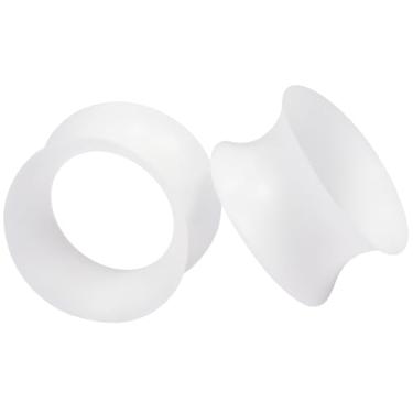 Imagem de Uqnwbdq 6G-50 mm Calibres de silicone extra macio para orelhas, alargadores, alargadores, alargadores, calibres vazados, piercings corporais para mulheres, homens, preto, branco, pele transparente 1