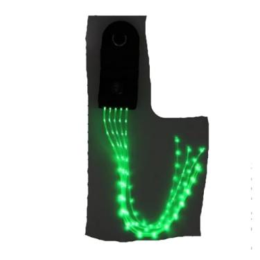 Imagem de 100 cm de comprimento, recarregável, LED, cauda de equitação, decoração luminosa, cavalo, cavalo, sela, cavalo, cavalo, cuidados com cavalos (verde)
