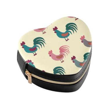 Imagem de Burbuja Caixa de joias fofas em forma de coração, mini estojo de joias de viagem para mulheres e meninas, estojo portátil organizador de armazenamento para brincos, anéis, colares e pulseiras