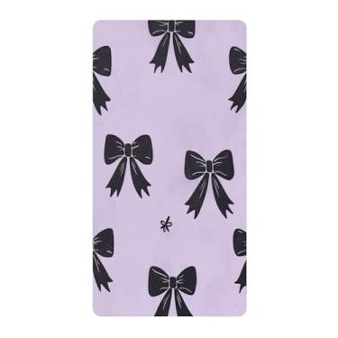 Imagem de Blueangle Lençol de berço padrão para berço infantil - Lençóis de algodão macio e respirável com laços pretos (597)