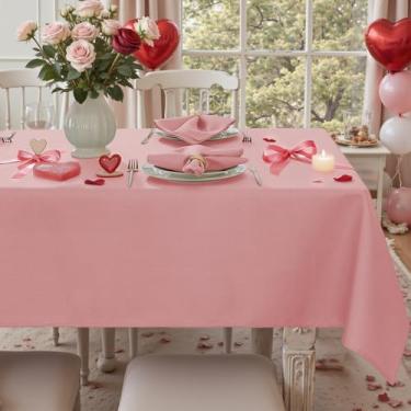 Imagem de SASTYBALE Toalha de mesa retangular para dia dos namorados, toalha de mesa à prova de derramamento, resistente a amassados, lavável, texturizada, para cozinha, jantar, festas, fazenda, ao ar livre