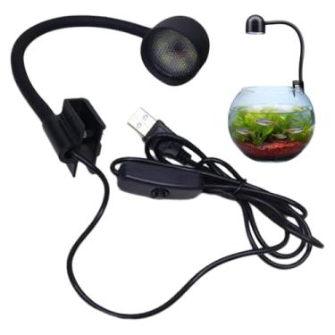 Imagem de Lâmpada LED Para Aquário - Aquário 360° Luminária LED Rotativa De Ambiente | Iluminação para Rotativa,para Escritório Quarto Sala de Estar Casa Água Doce e Salgada