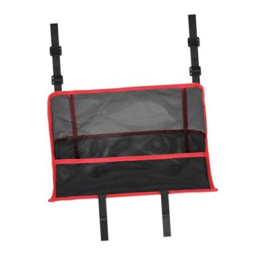 Imagem de JicSuXi Organizador de Armazenamento para Carro entre Os Bancos Dianteiros, Bolsa de Malha para Encosto, Universal, Multiuso, para Crianças, Barreira para, Vermelho, Tamanho real