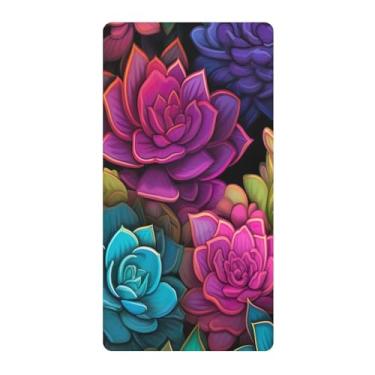 Imagem de Blueangle Lençol de berço padrão para berço infantil - Lençóis de algodão macio e respirável com suculentas coloridas (75)