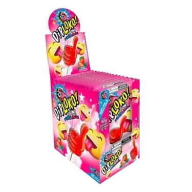 Imagem de Pirulito Diploko Pinta Língua Morango 12x12g