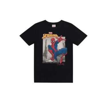 Imagem de Camiseta infantil menino do Homem-Aranha Brandili, 6, Preto