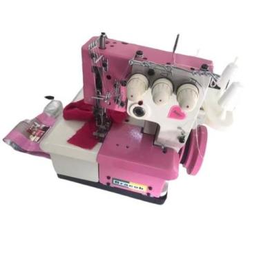 Imagem de Máquina De Costura Galoneira Bracob Baby 3 Agulhas+LED, 220V, Rosa