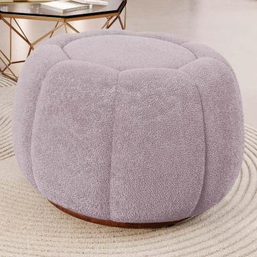 Imagem de Puff Decorativo Estilo Abóbora Orgânico Shell Bouclê Rosé - Desk Design