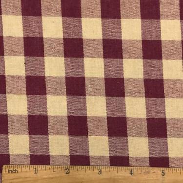 Imagem de Tecido xadrez vermelho vintage - corte de 2 metros, 144,8 cm de largura - para costura avental primitivo decoração de fazenda cortina de toalha de mesa