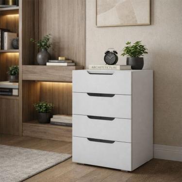 Imagem de Gaveteiro Madri 4 Gavetas Branco - Politorno