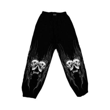 Imagem de Calças Casuais Oversized De Estilo Punk Y2K Hip-Hop Com Corte Reto - N