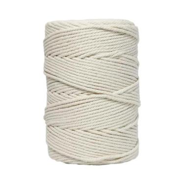 Imagem de Corda De Macramê De Algodão Natural Bege 4mm 100% DIY Para Suportes De