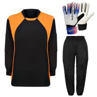 Imagem de Kit de Goleiro Camisa + Calça Acolchoada + Luva ADULTO - TRB E Penalty