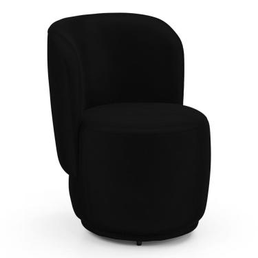 Imagem de Poltrona Orgânica Decorativa Living Molly Couríssimo Preto - Abmaza