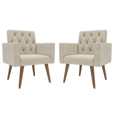 Imagem de Kit 2 Poltronas Capitone Confortável Para Sala Recepção - Móveis Mafer