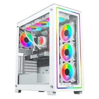 Imagem de Gabinete Galax Omega White, Mid Tower, ATX, Frontal de Vidro, 4x FANs, Branco - GLX-OMEGAW-2068-Unissex