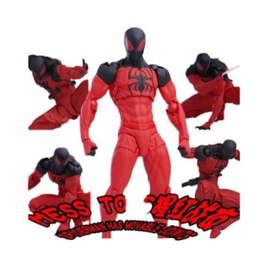 Imagem de Boneco De Ação Homem-Aranha Carmesim Com Traje De Batalha Preto E Verm