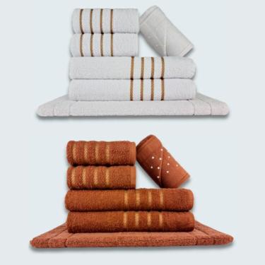 Imagem de Kit Jogo de Toalhas Montreal 12 Peças 100% Algodão 330 g Macio Absorvente Confortável B...