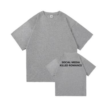 Imagem de Camiseta Estética De Algodão Para Homens E Mulheres, Camiseta Social C