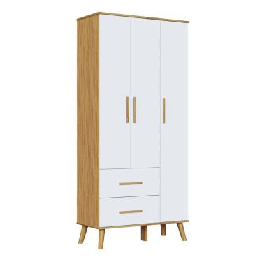 Imagem de Guarda Roupa Infantil Sky Retrô 03 portas 100% MDF Peroba