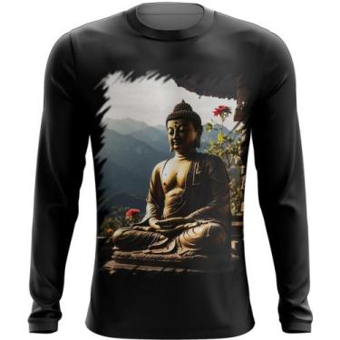 Imagem de Camiseta Manga Longa Estátua de Buda Iluminado Religião 9 - Kasubeck S