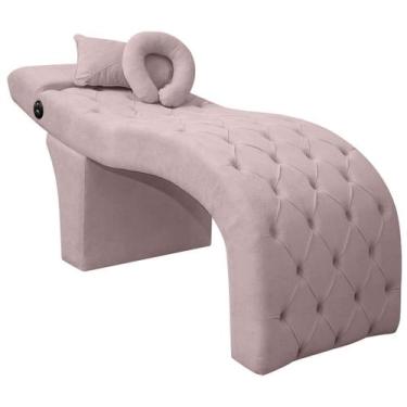 Imagem de Maca Lash Designer Cilios Luxo Estofada com Massagem Bouclê Rosa Bebê 