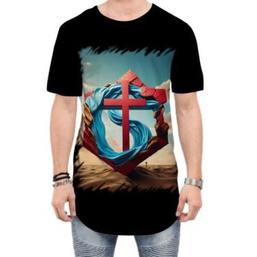 Imagem de Camiseta Longline da Cruz de Jesus Igreja Fé 21 - Kasubeck Store®, GG
