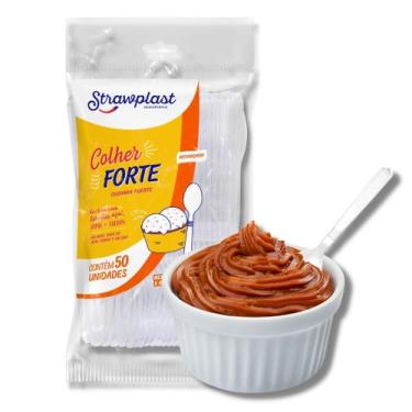 Imagem de Colher extra forte branca c/ 50 un. - STRAWPLAST