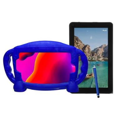 Imagem de Kit Capa Case azul  Infantil para Tablet DL 7 Polegadas Azul + Caneta 