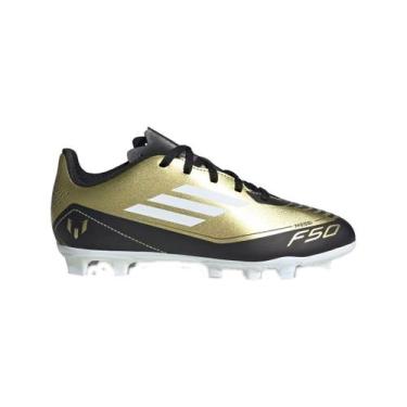 Imagem de Chuteira Campo Adidas F50 Club Messi Infantil, Preto, Dourado, 26