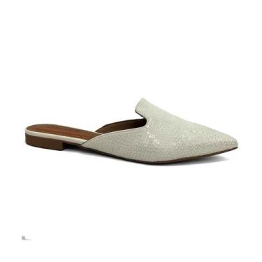 Imagem de Sapatilha Valentina Mule Bico Fino 373061 Off White, 35, Off white