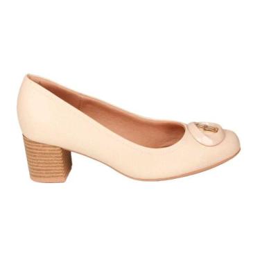 Imagem de Sapato Scarpin Salto Baixo Trabalho Feminino Usaflex Ma0802, Vanila, 3